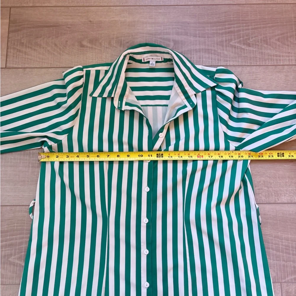 Green Striped Button-Down Dress - Picture 5 of 6